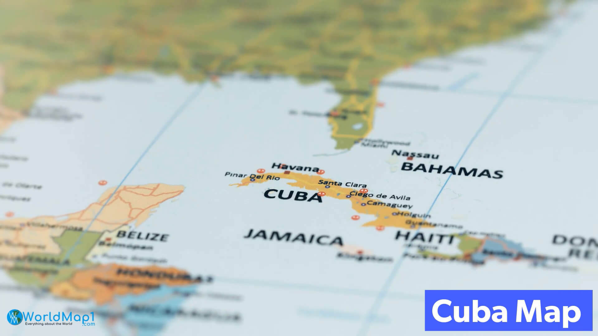 North America and Cuba Map